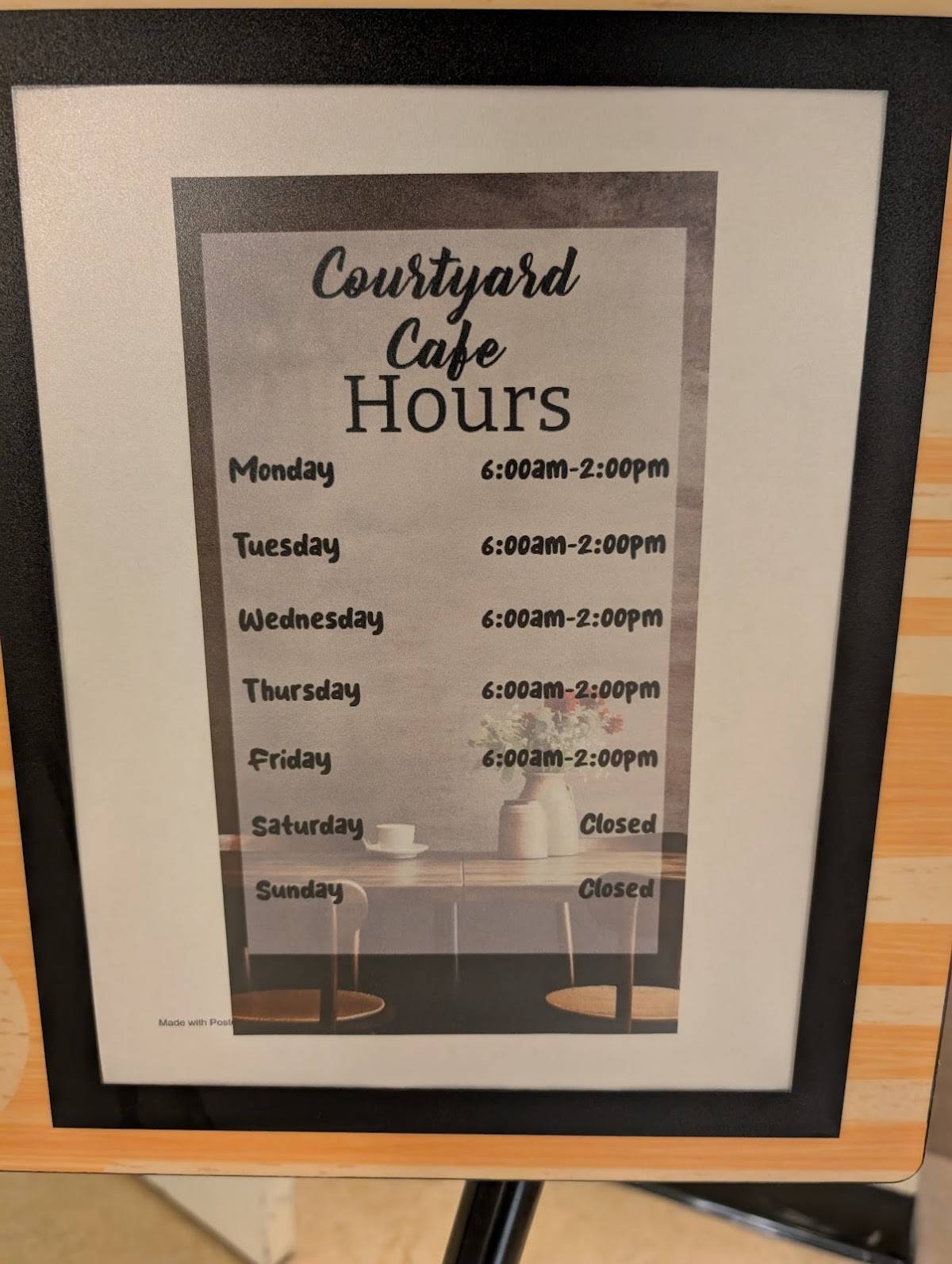 Courtyard Cafe меню