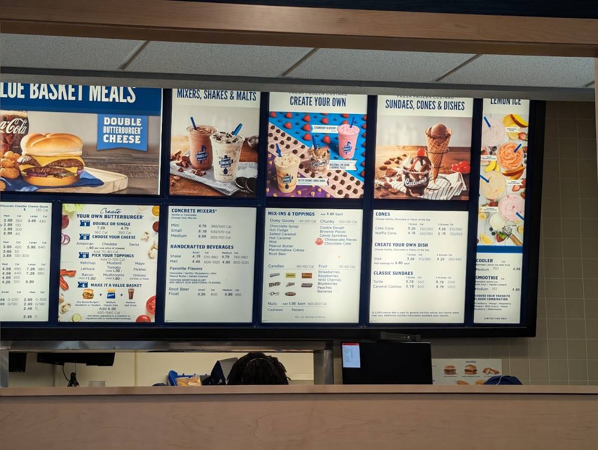 Culver’s меню