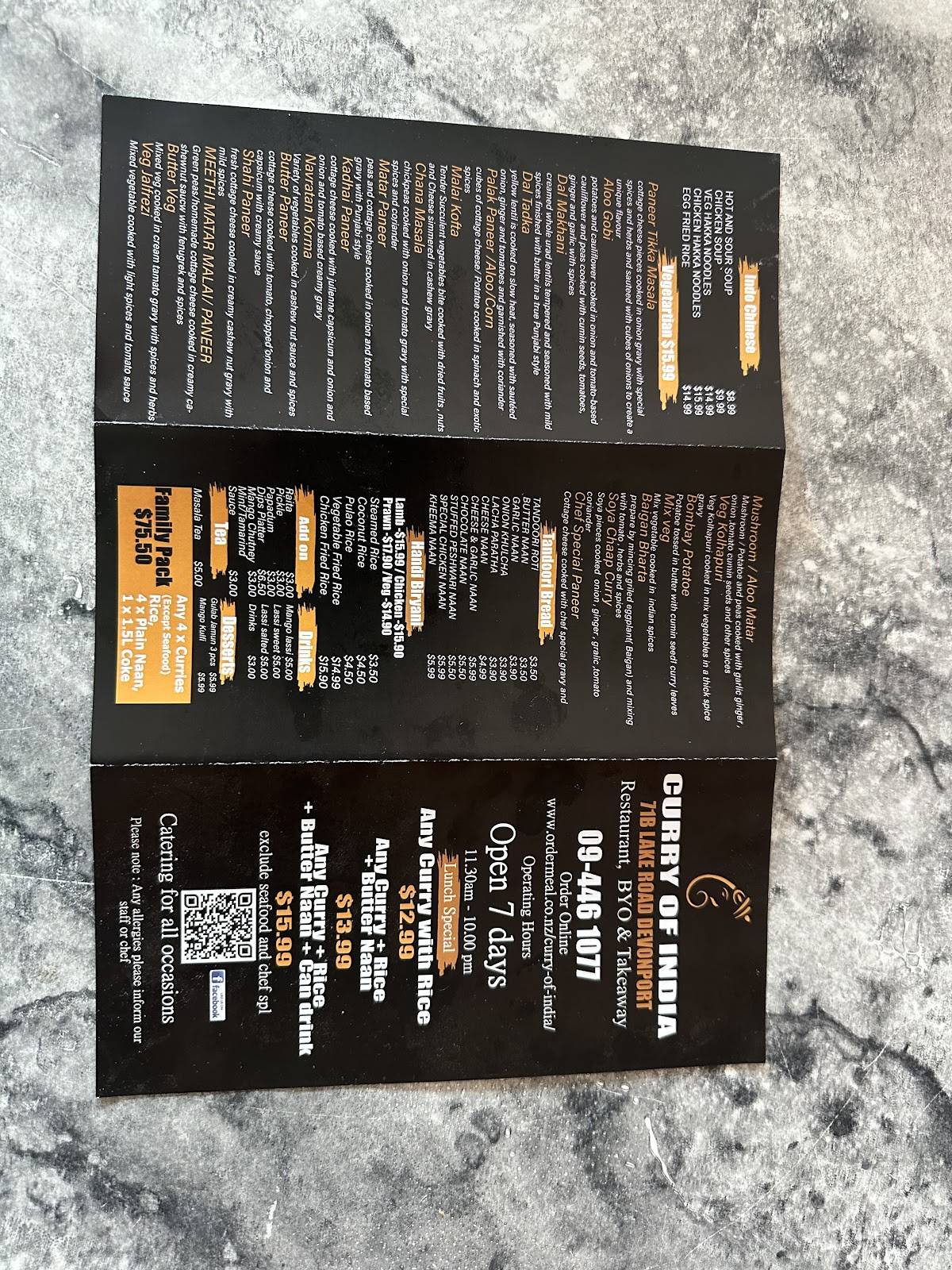 Curry of India - Indian Takeaway меню