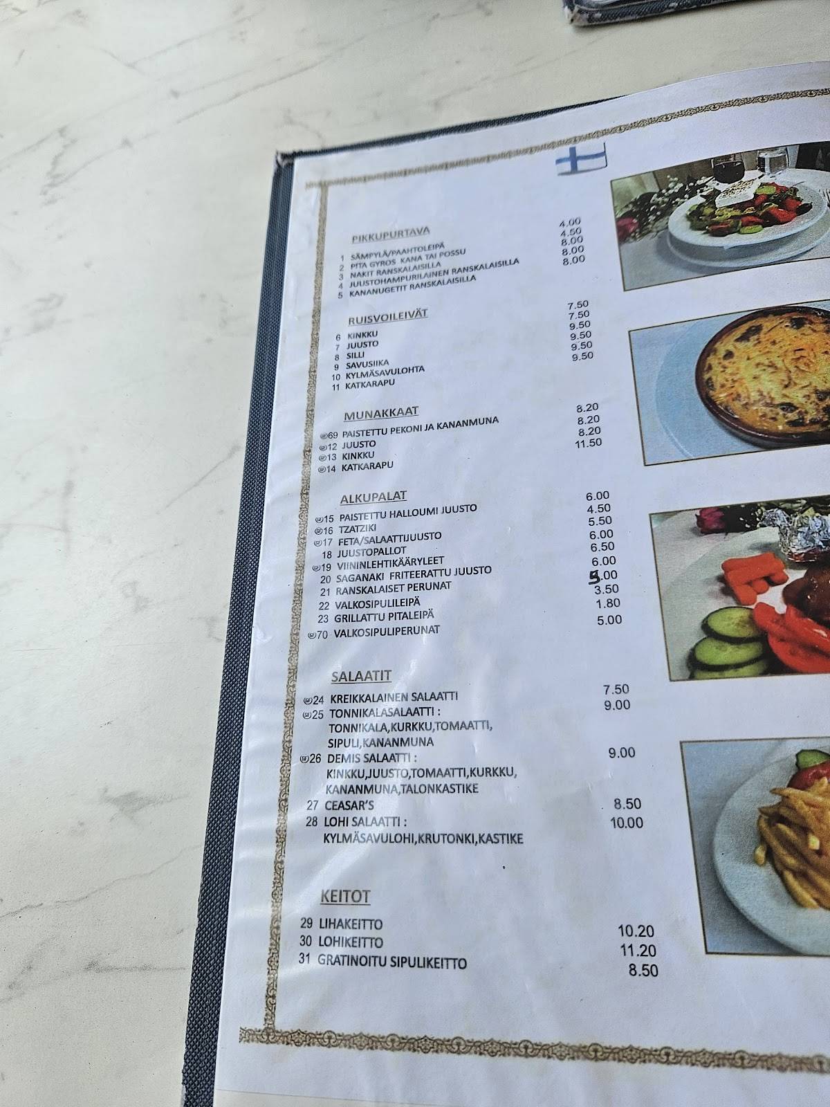 Demis Suomalainen Baari Ravintola Karaoke меню