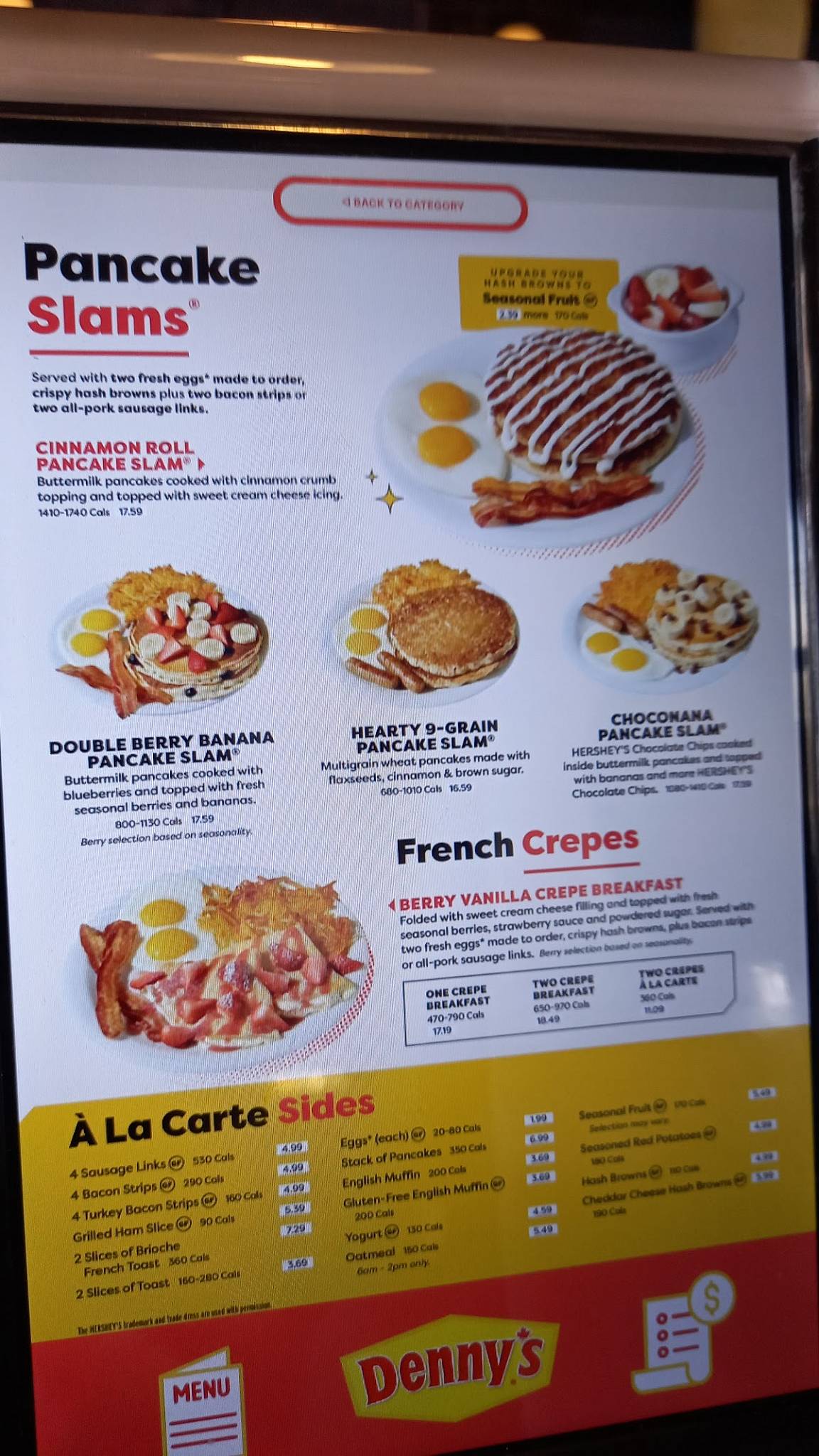 Denny's Restaurant McKnight меню