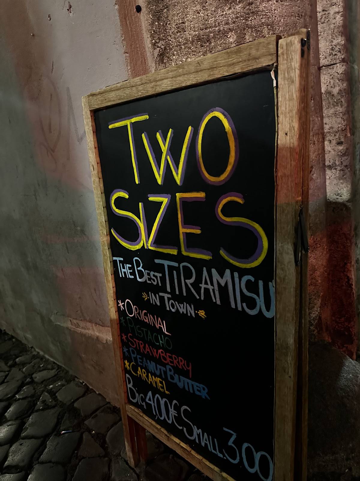Two Sizes меню