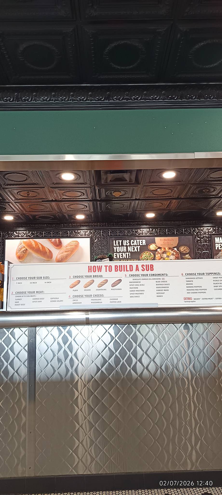 DiBella's Subs меню