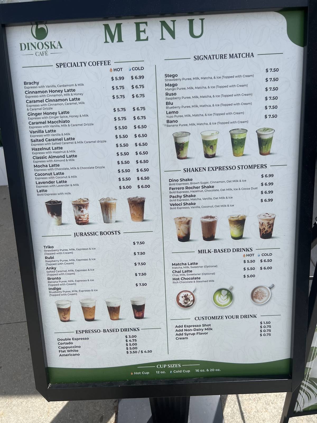 Dinoska Cafe меню