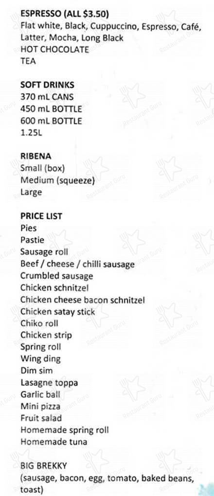 Dixon Lunch Bar меню
