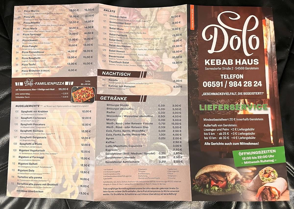 Dolo KEBAB - PIZZA - HAUS меню