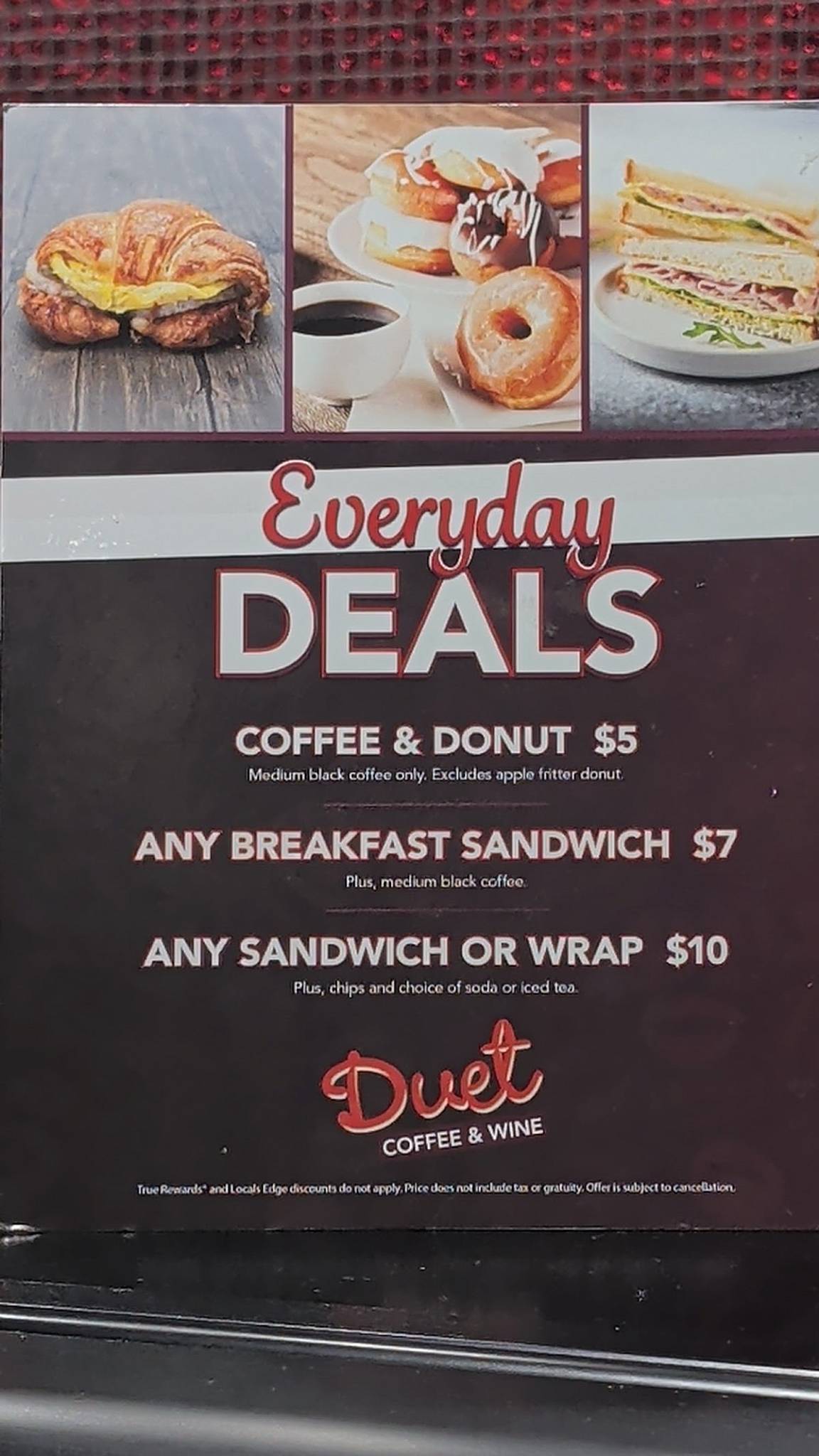 Duet Coffee & Wine меню