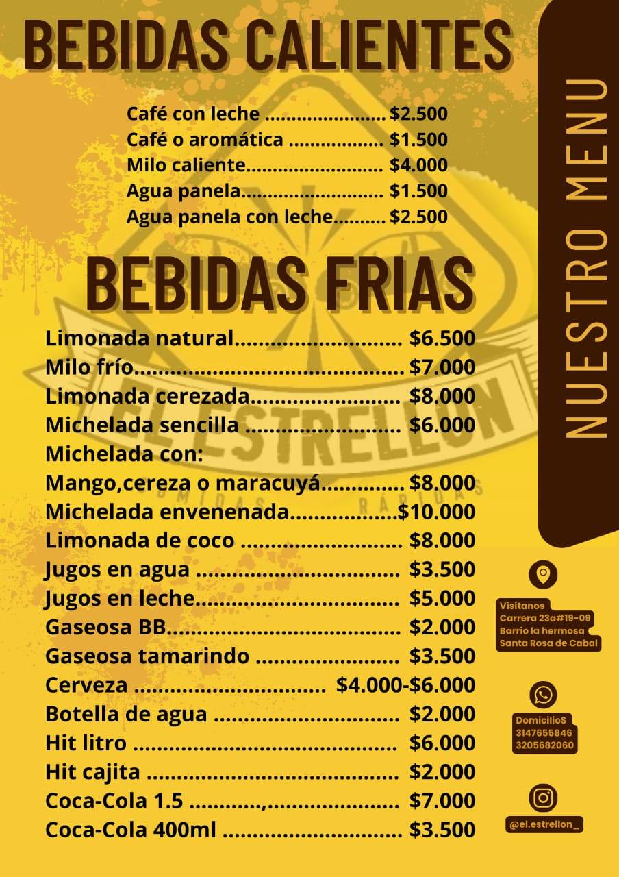 EL ESTRELLON меню