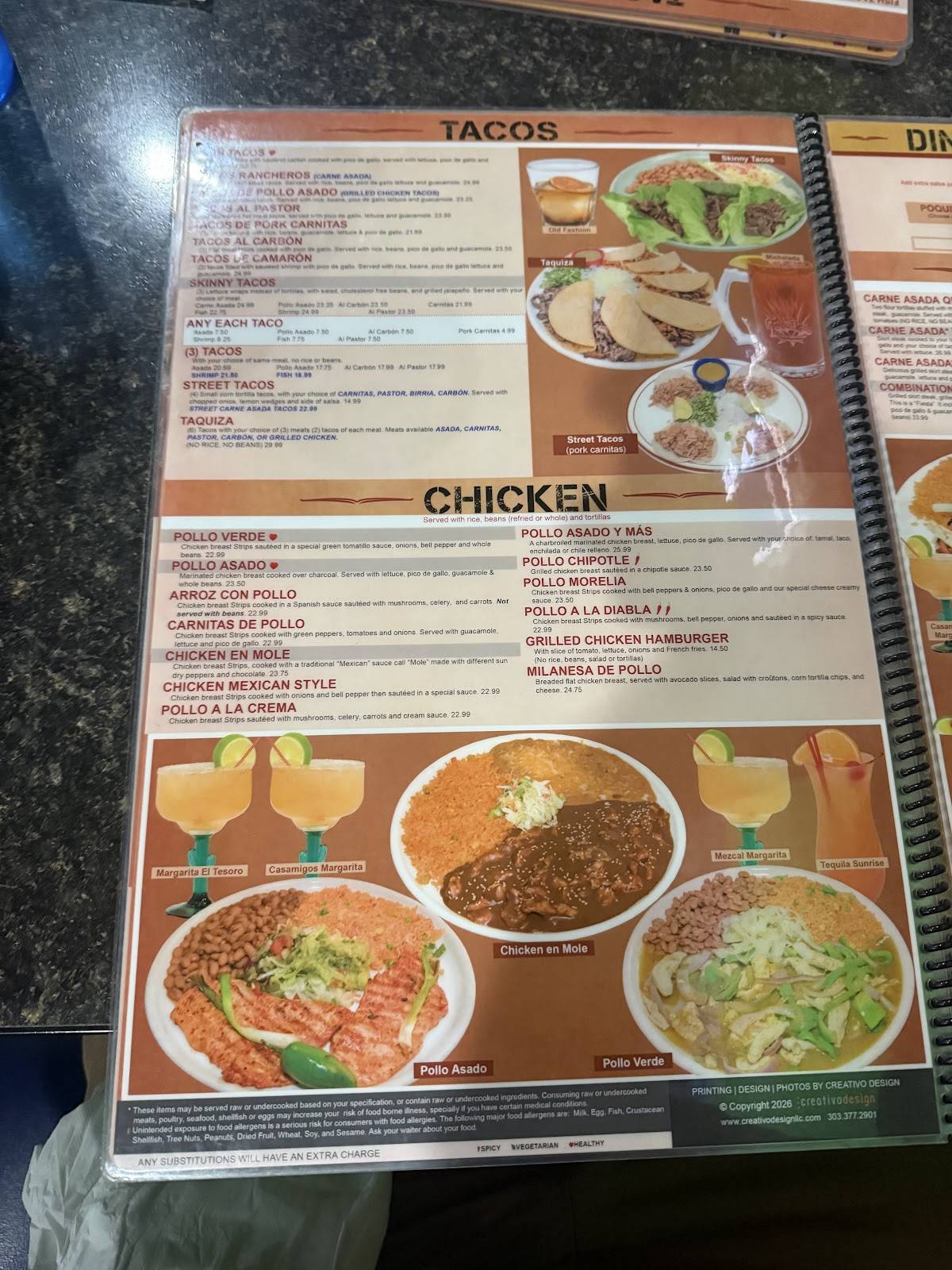 EL TEQUILEÑO Family Mexican Restaurant меню