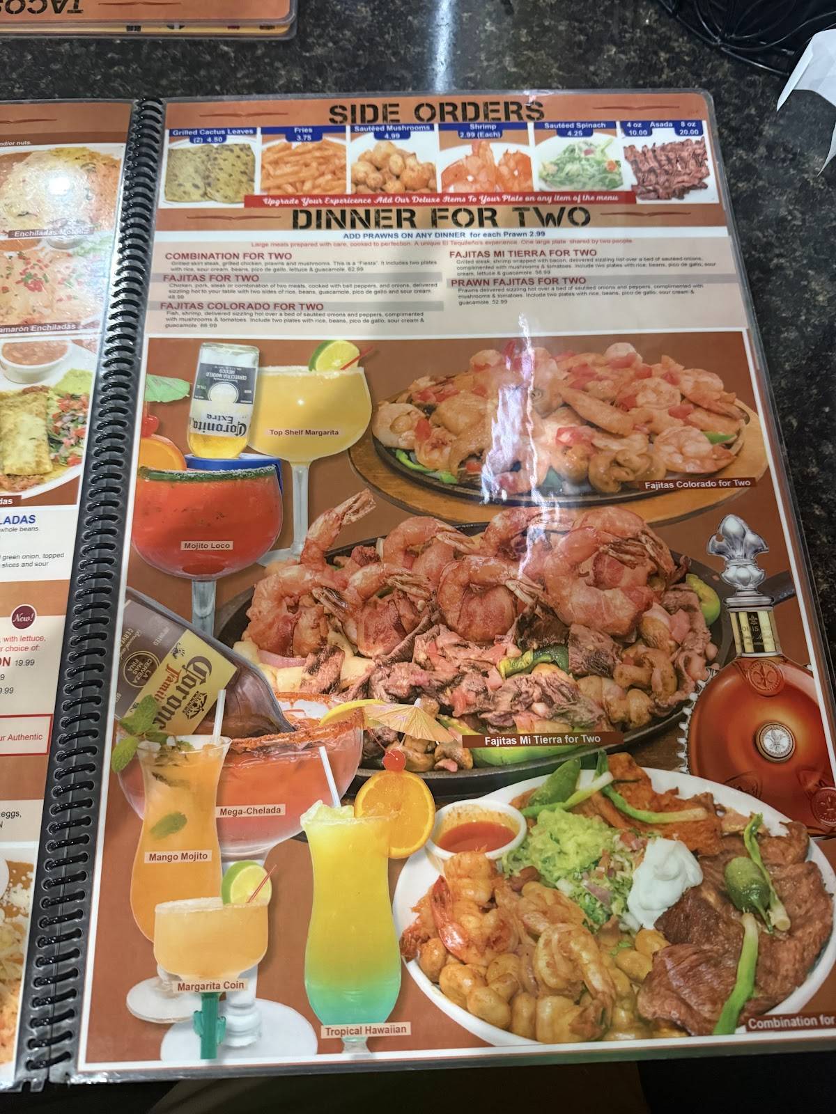 EL TEQUILEÑO Family Mexican Restaurant меню