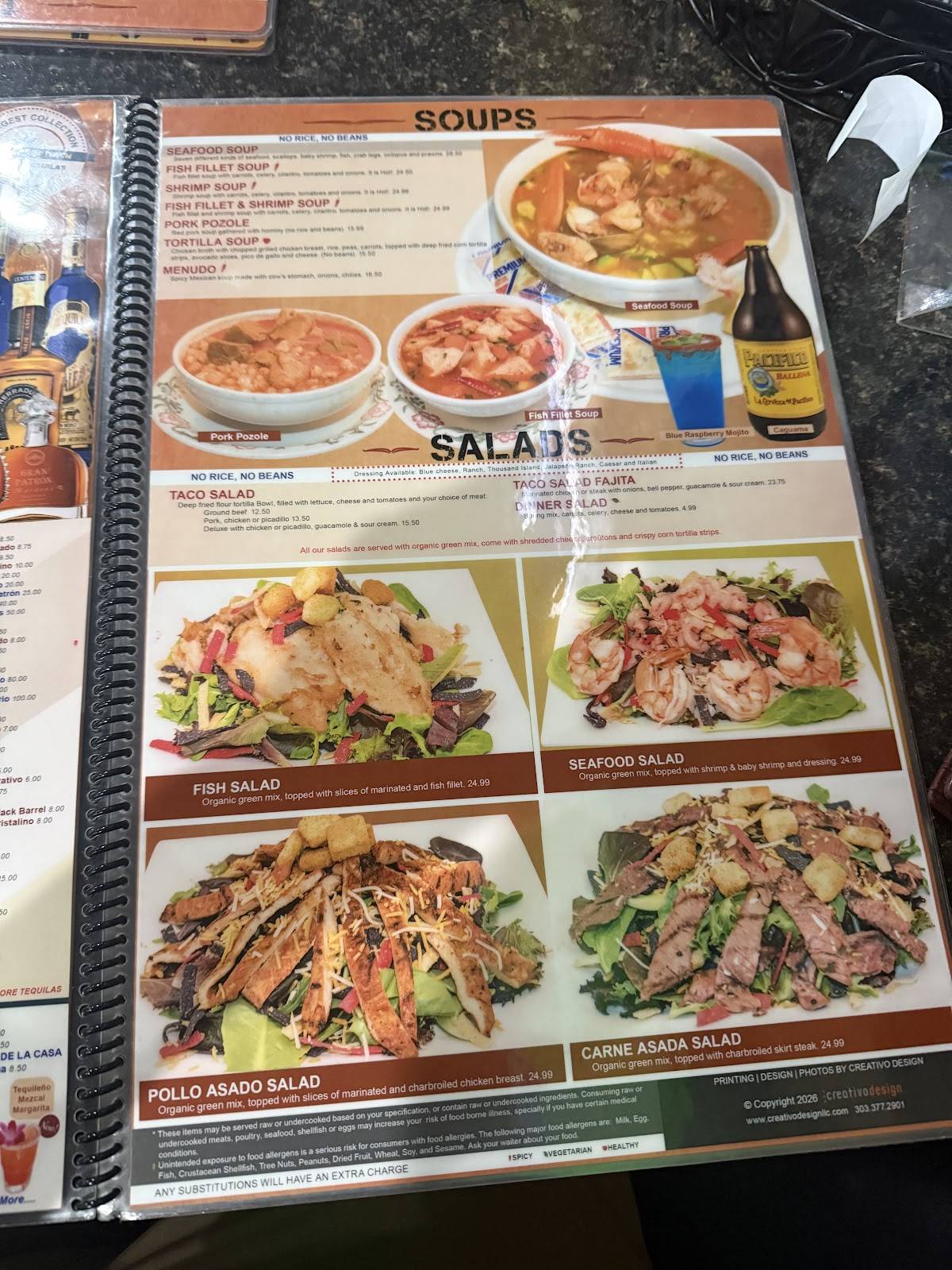 EL TEQUILEÑO Family Mexican Restaurant меню