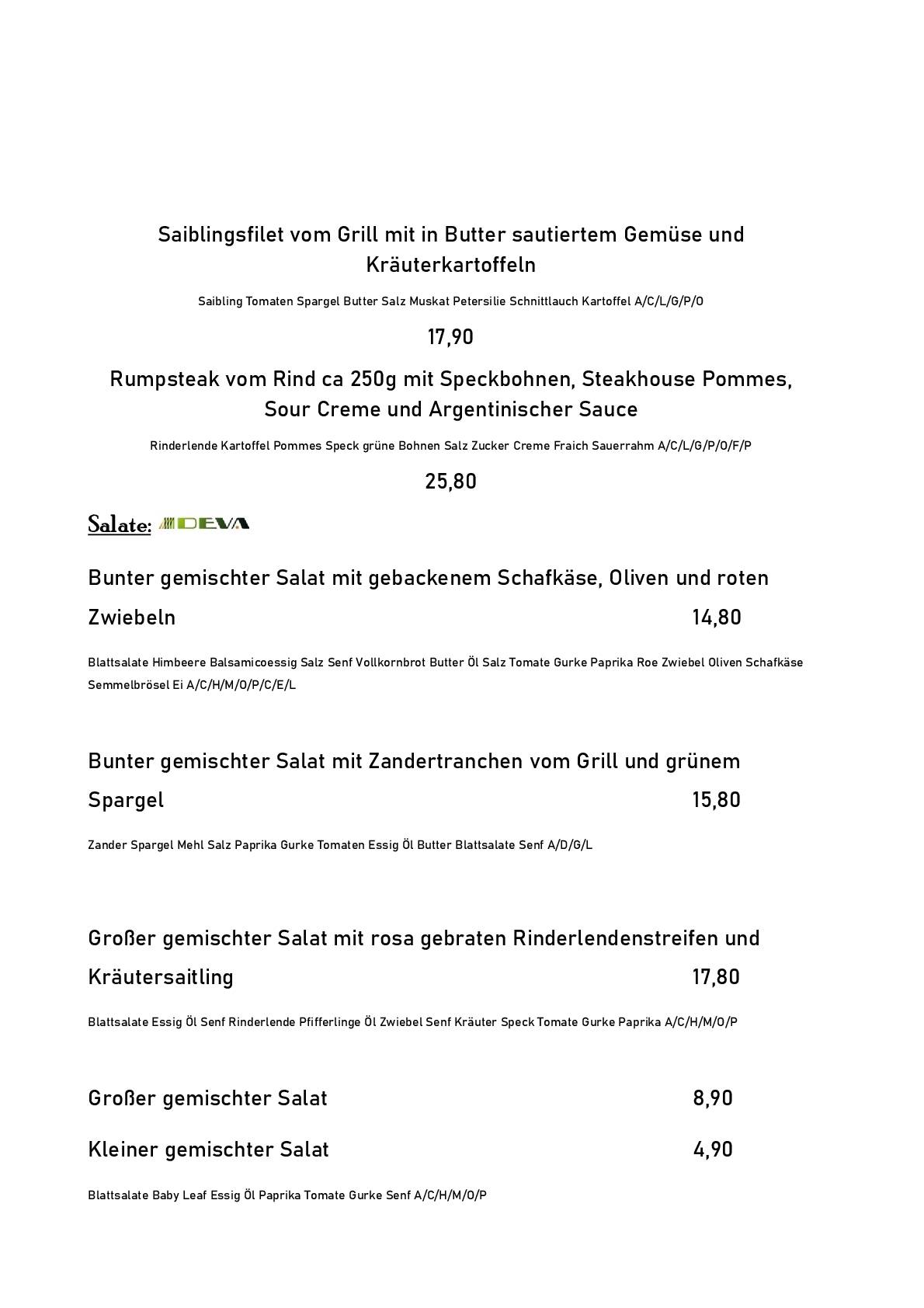 Egger Stüberl меню