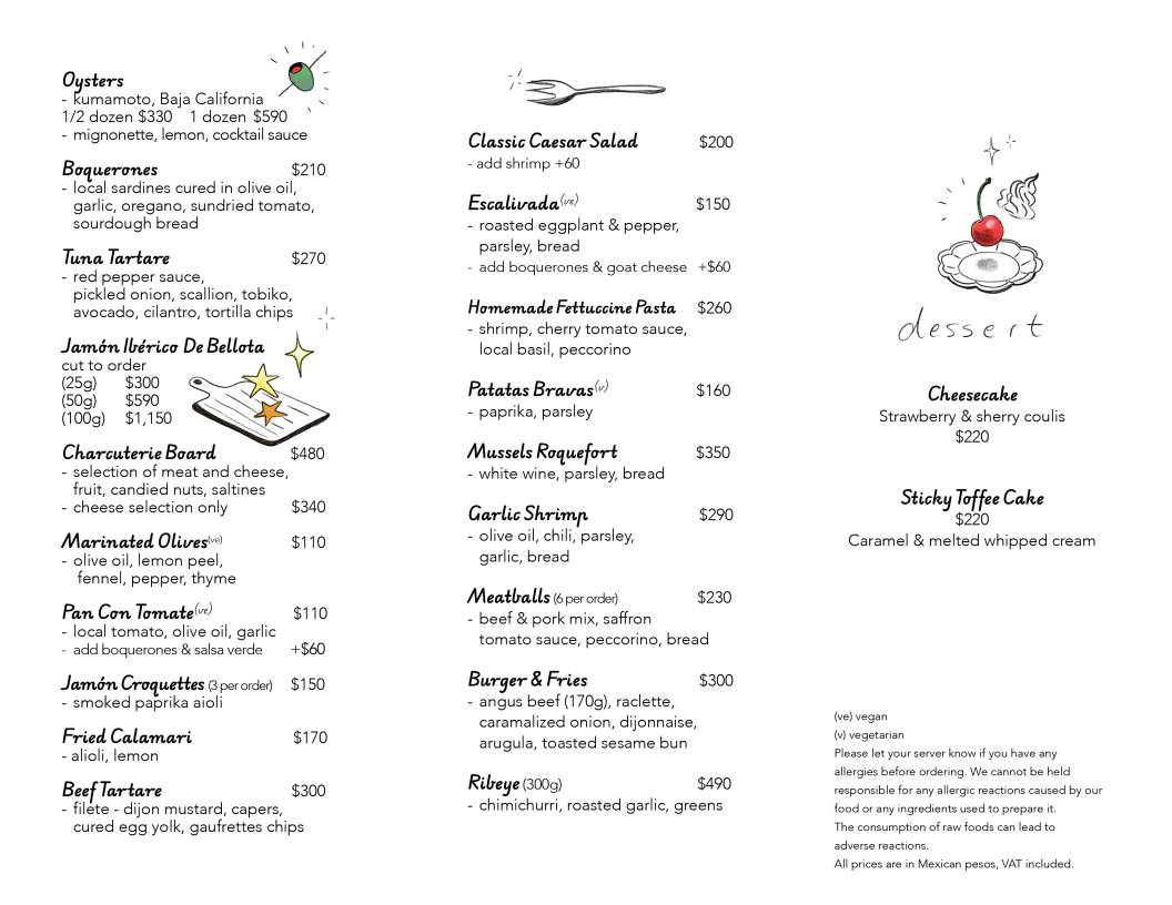 El Bodegón Tapas & Cocktail Bar меню