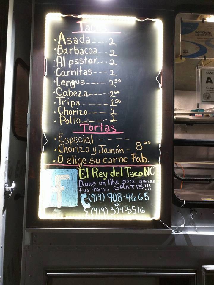El Rey del Taco (Food Truck) меню