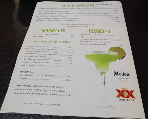 El Rio Grande Mexican Restaurant меню