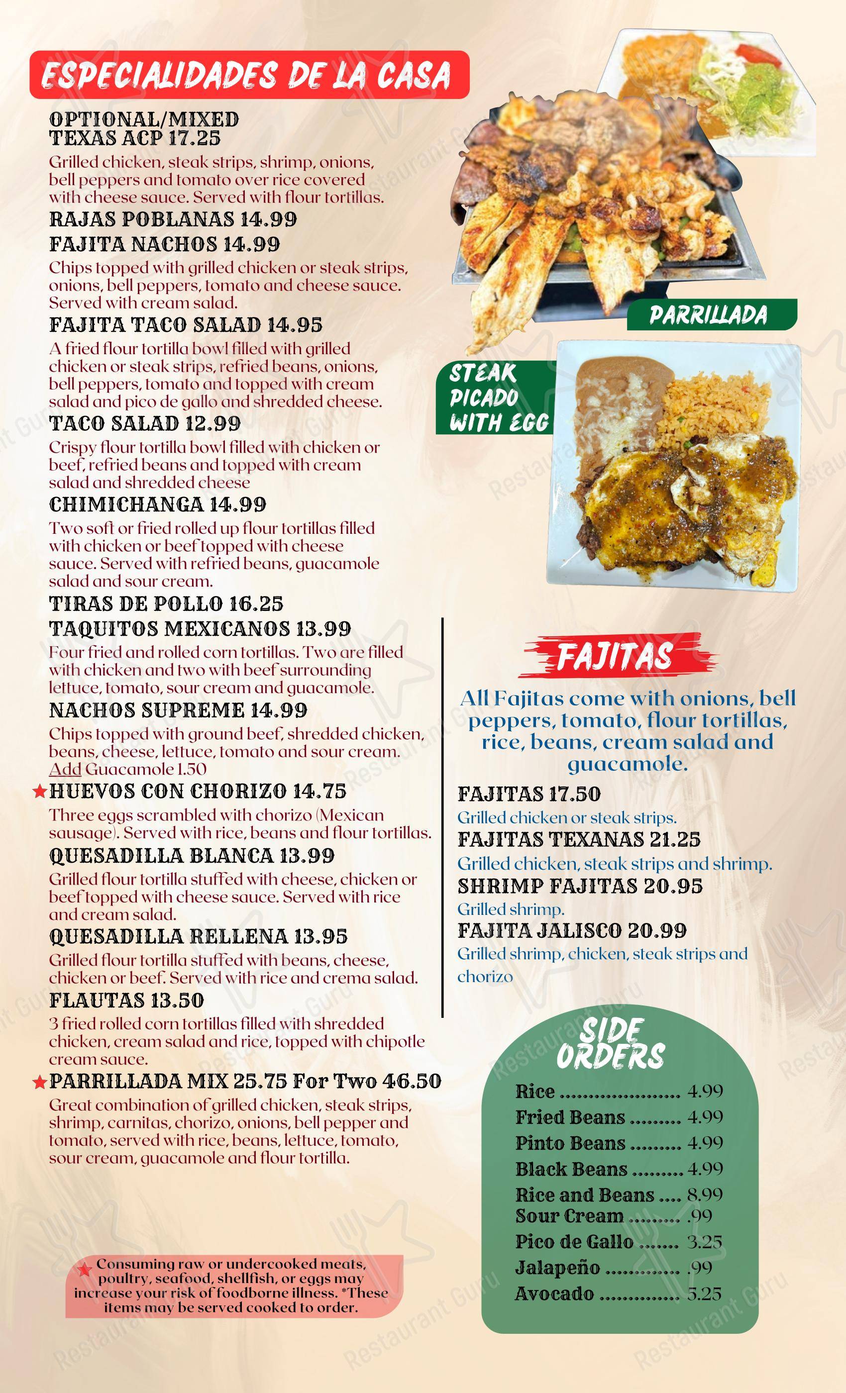 Меню ресторана El Rodeó Mexican Restaurant - Меню
