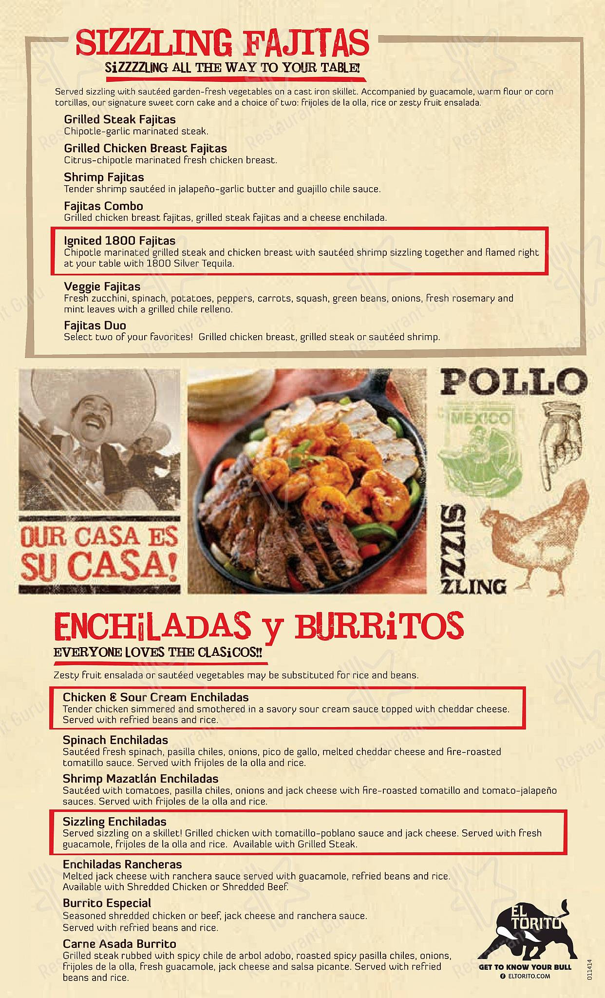 El Torito меню