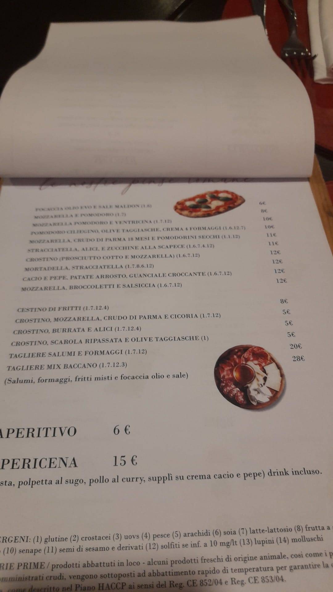 Enoteca Baccano Roma меню