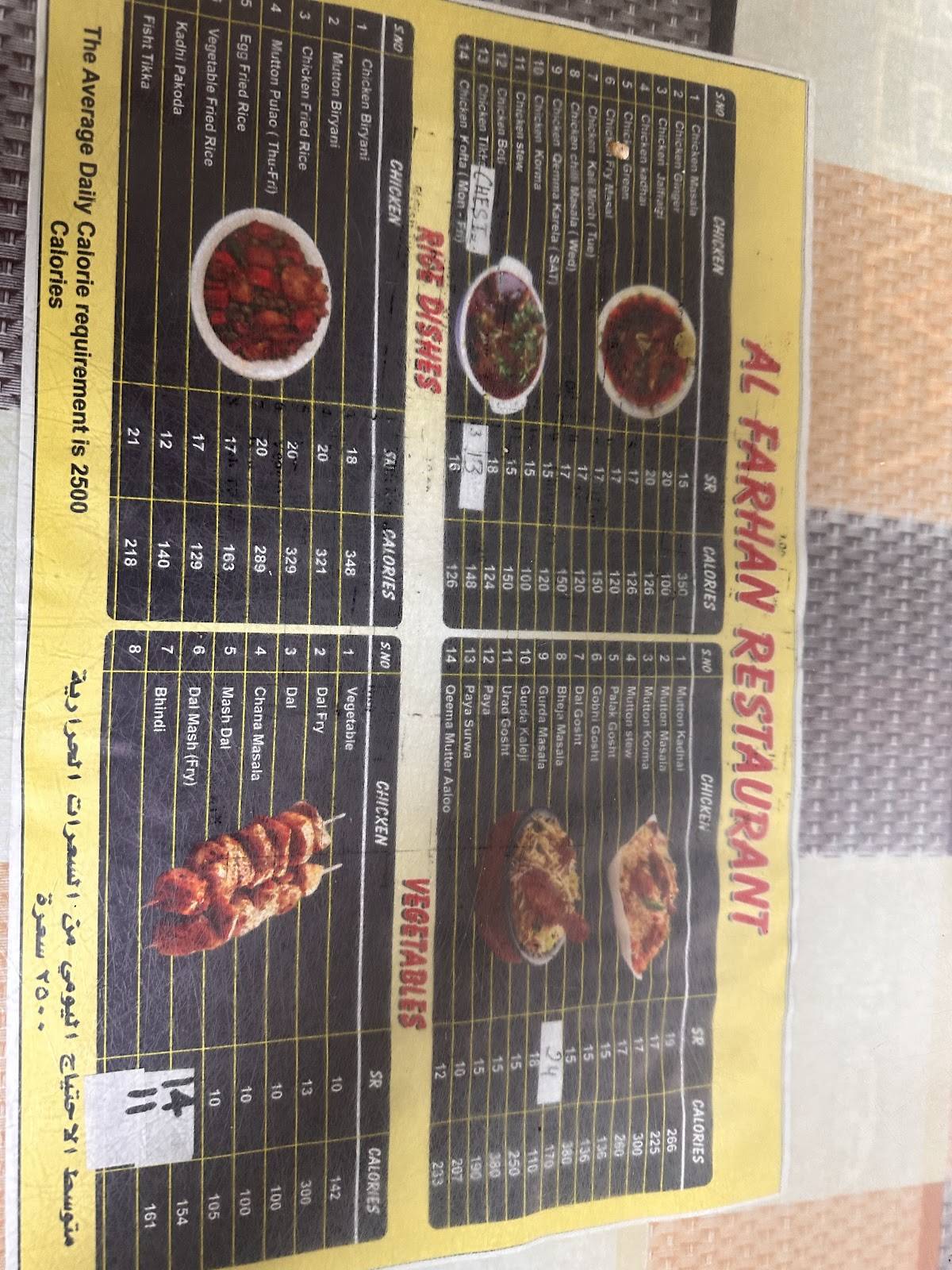 Farhan Restaurant меню