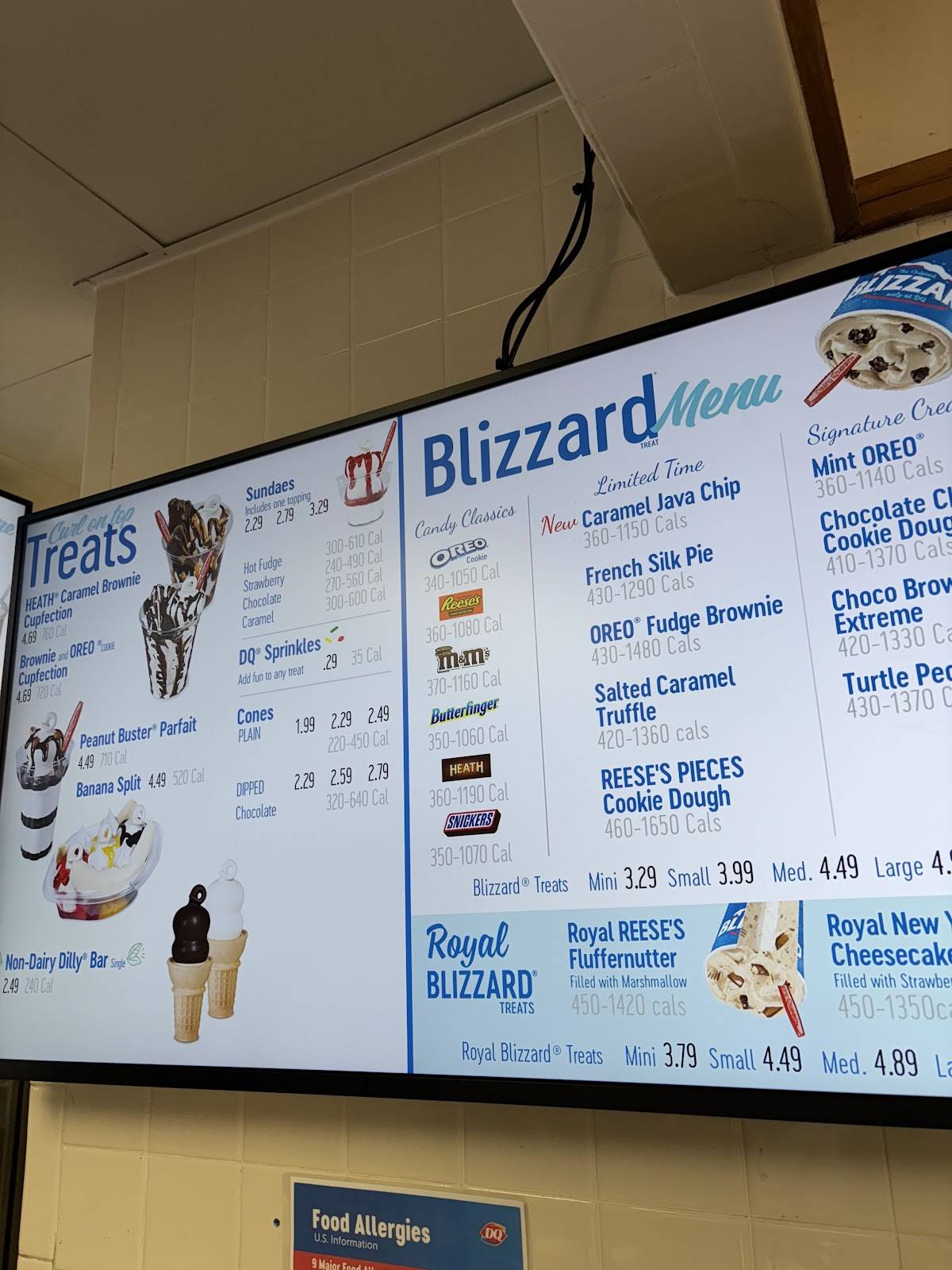 Dairy Queen меню