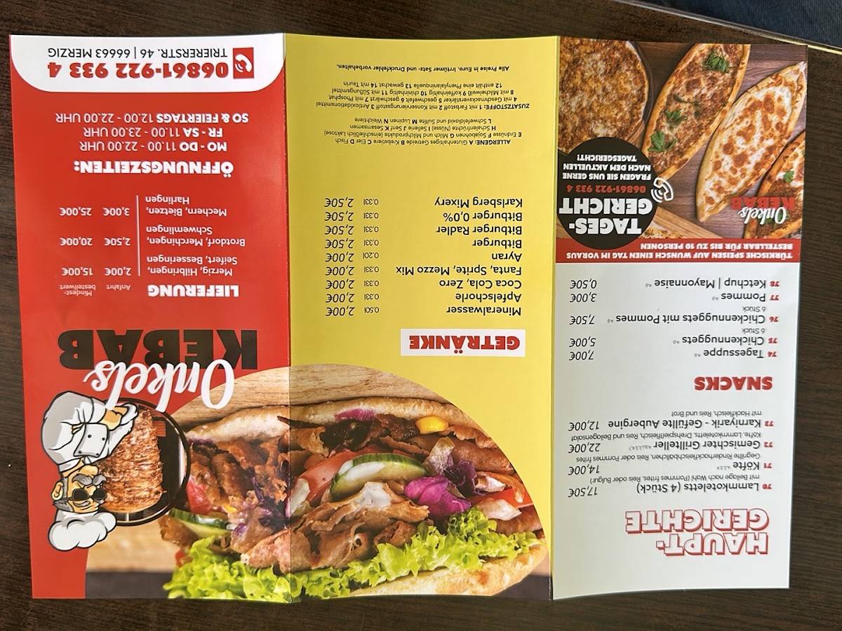 Onkel Kebab меню