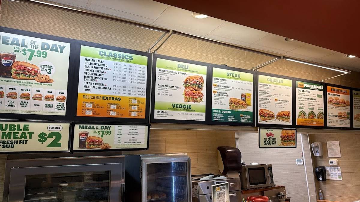 Subway меню