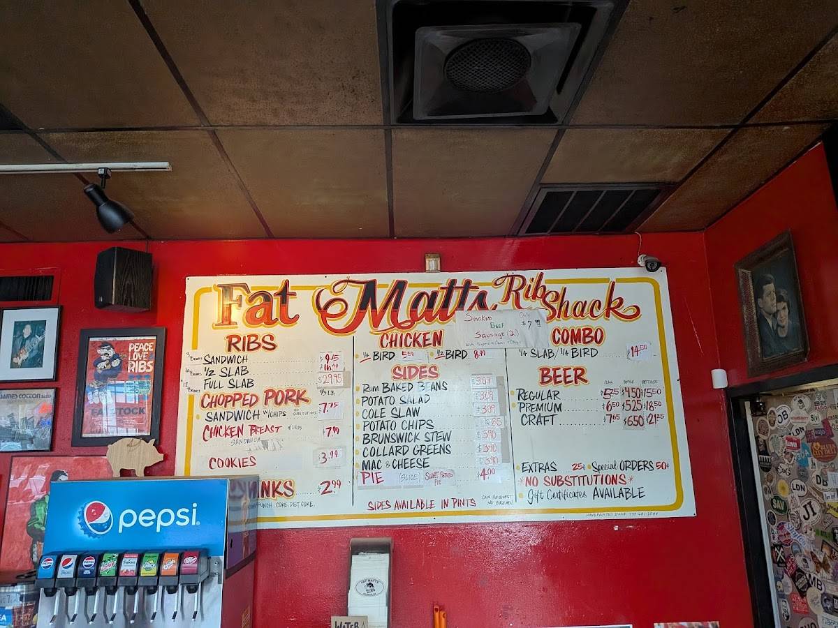Fat Matt's Rib Shack меню
