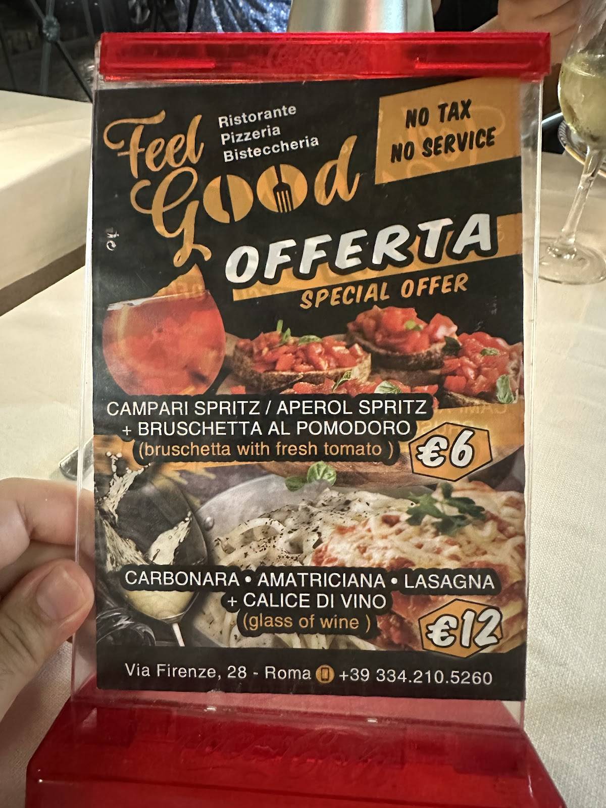 Feel Good меню