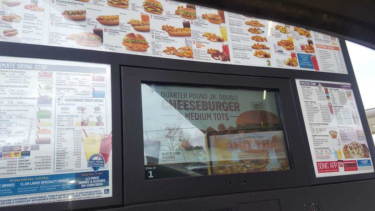 Sonic Drive-In меню