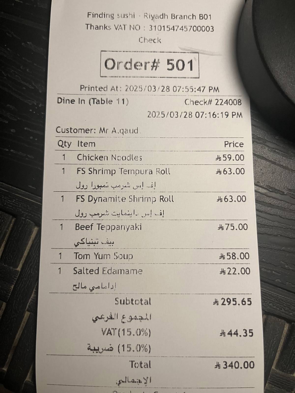 Finding Sushi меню