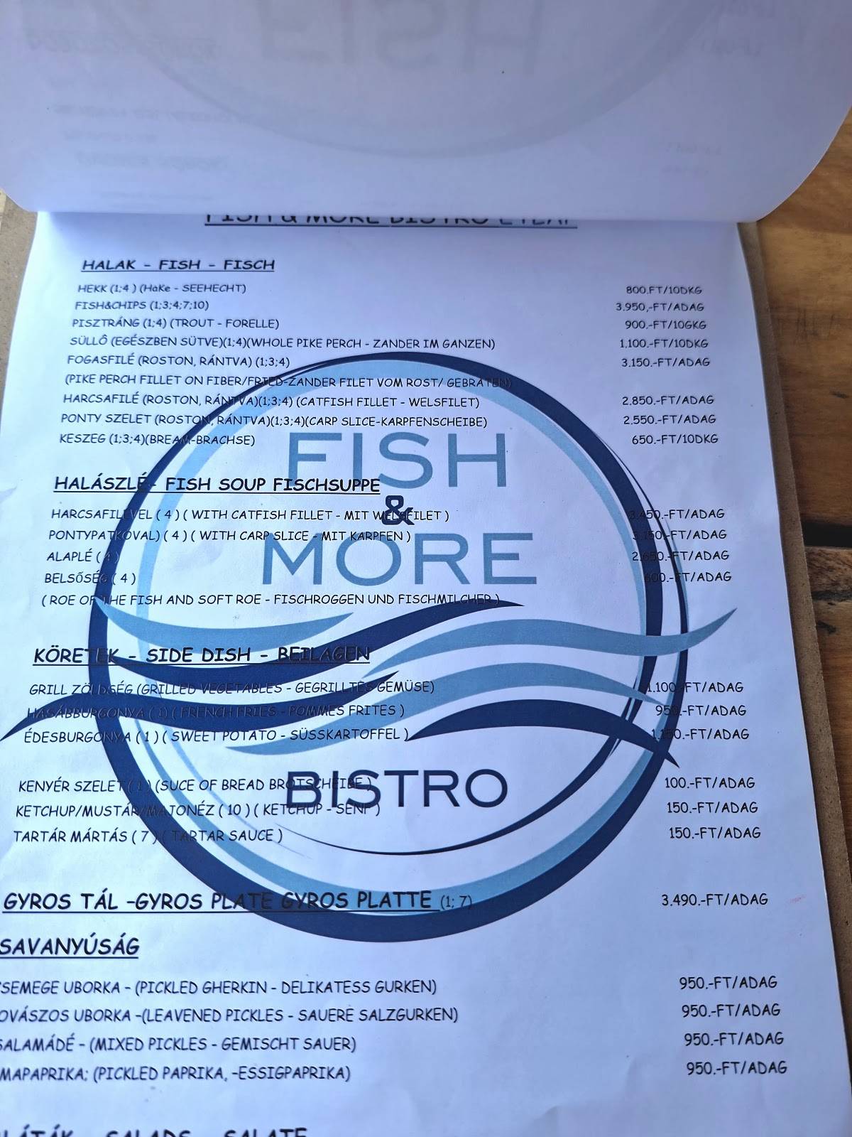 Fish&More меню