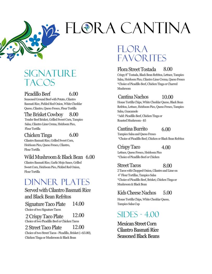 Flora Cantina меню