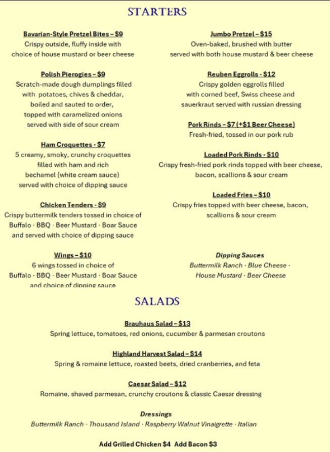 Four Boars European Kitchen (formerly Brewpub) меню