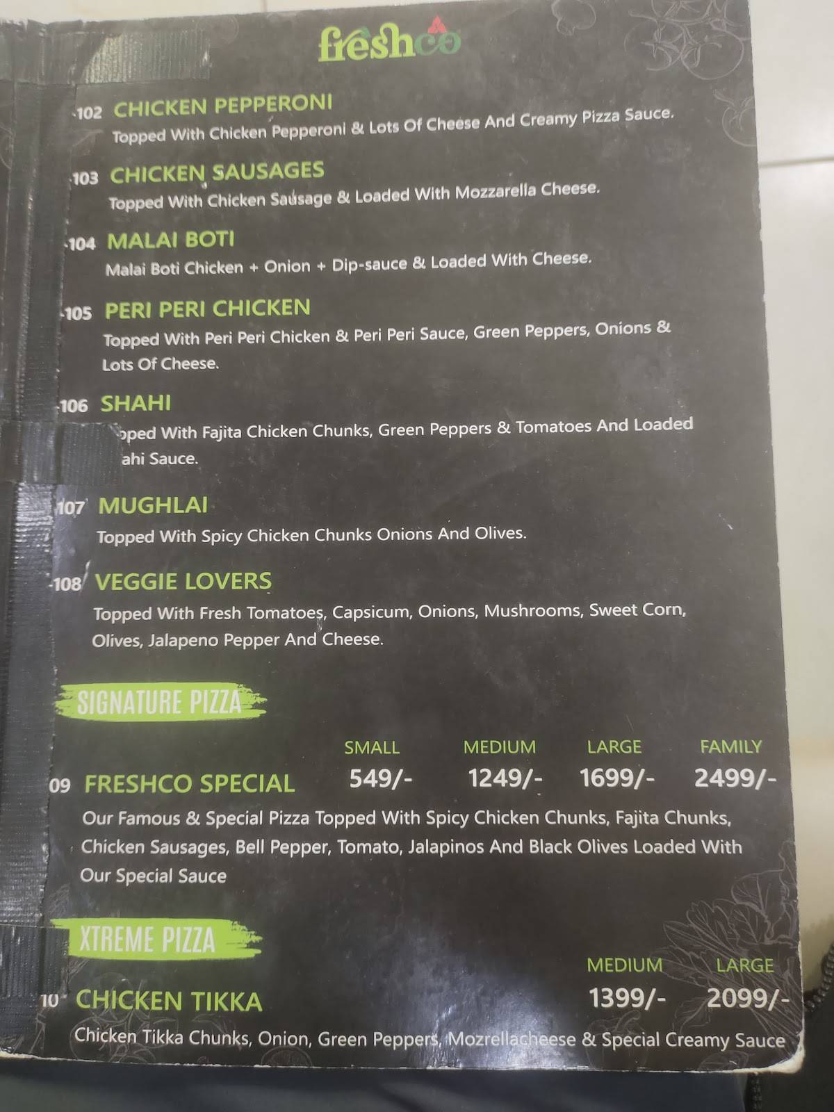 Freshco меню