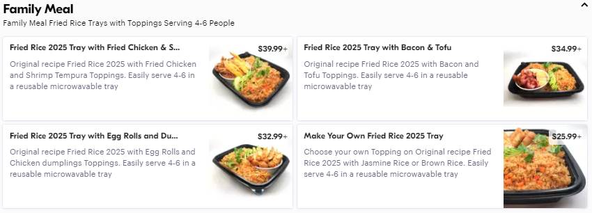Fried Rice 2025 меню