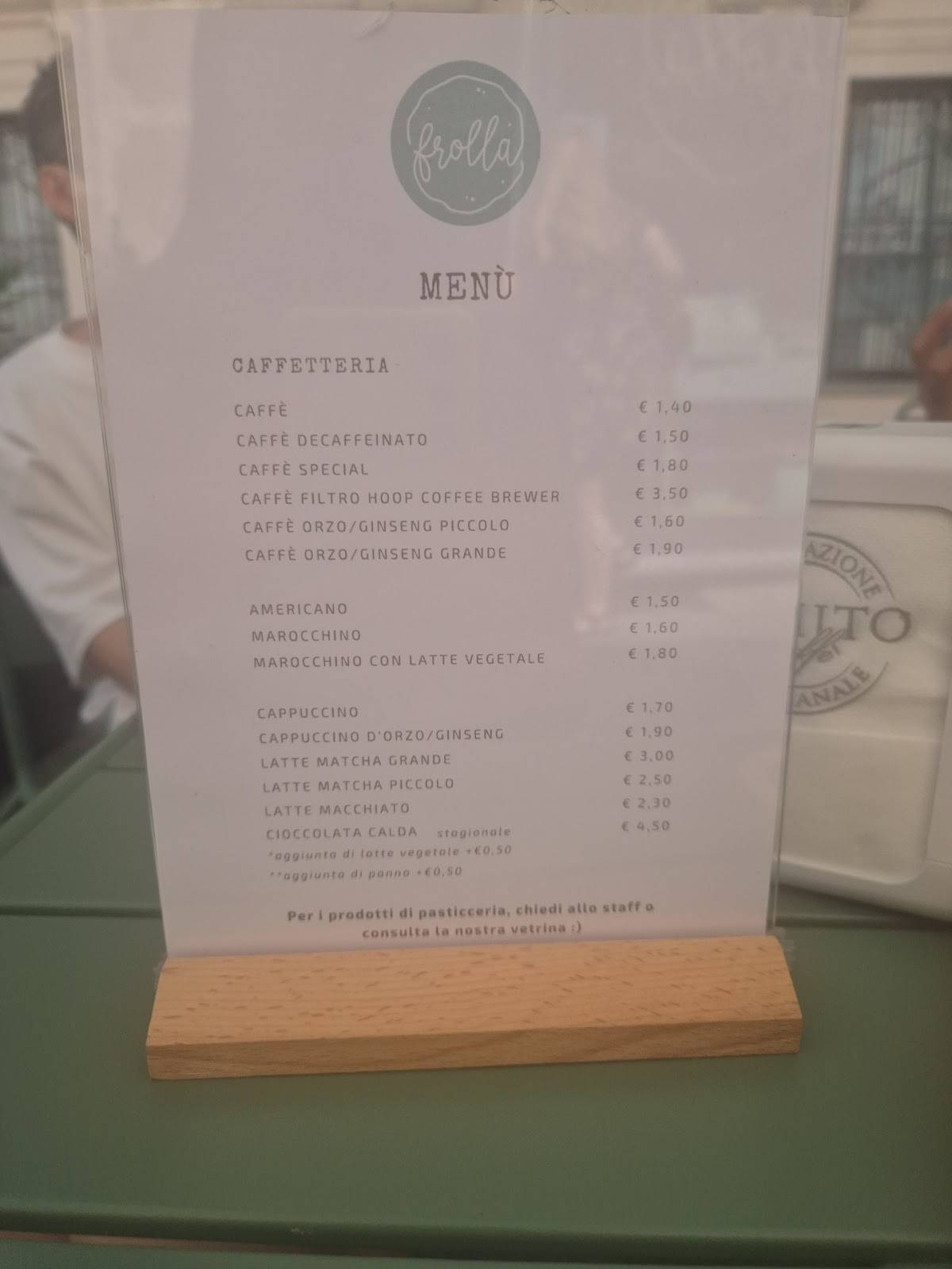 Frolla - Pasticceria con Caffetteria меню