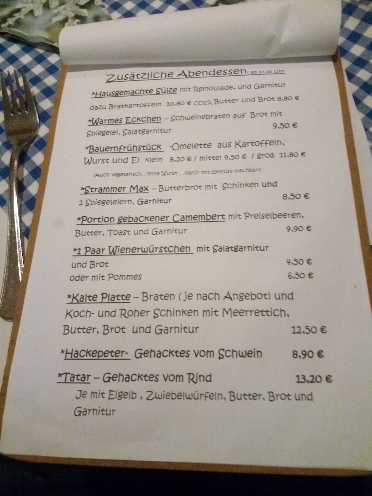 Gasthaus "Edelweiß" меню