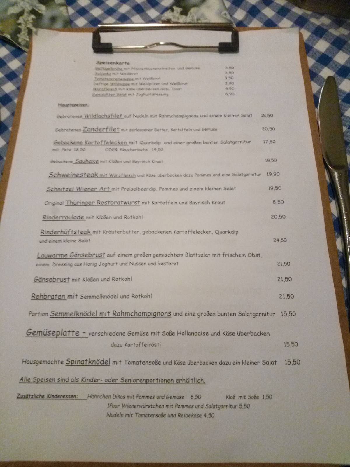 Gasthaus "Edelweiß" меню