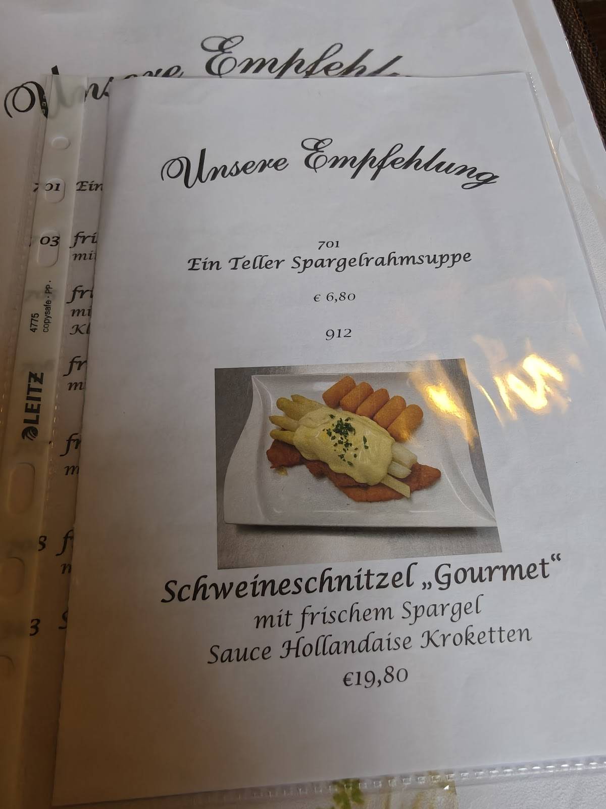 Gaststätte Vater Rhein меню