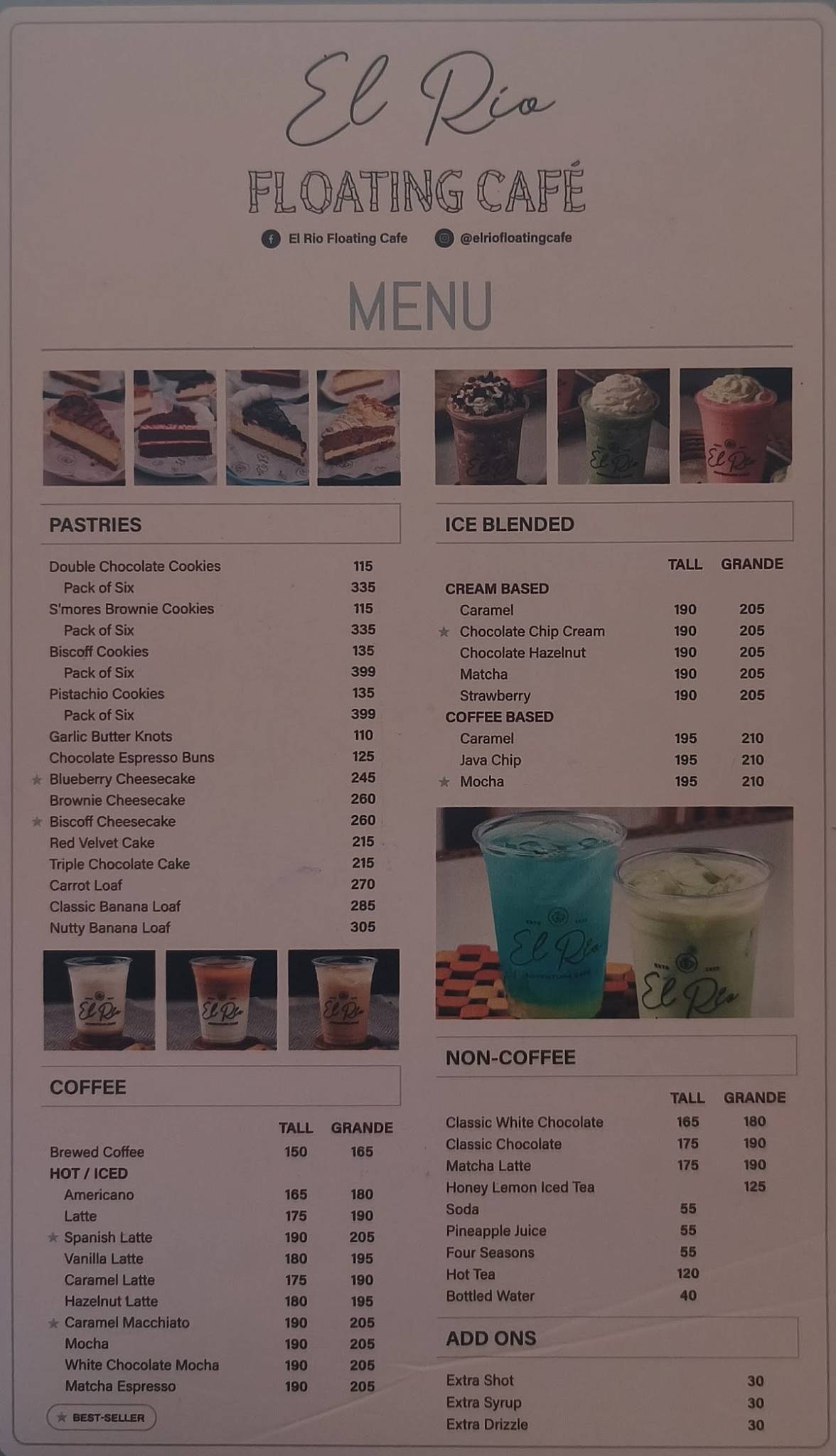 El Rio Floating Cafe меню