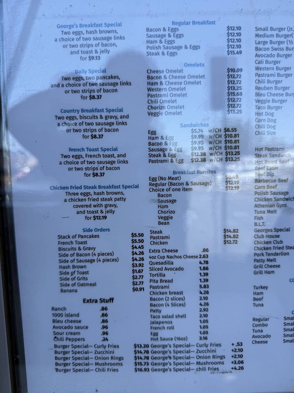 George's Drive-In меню