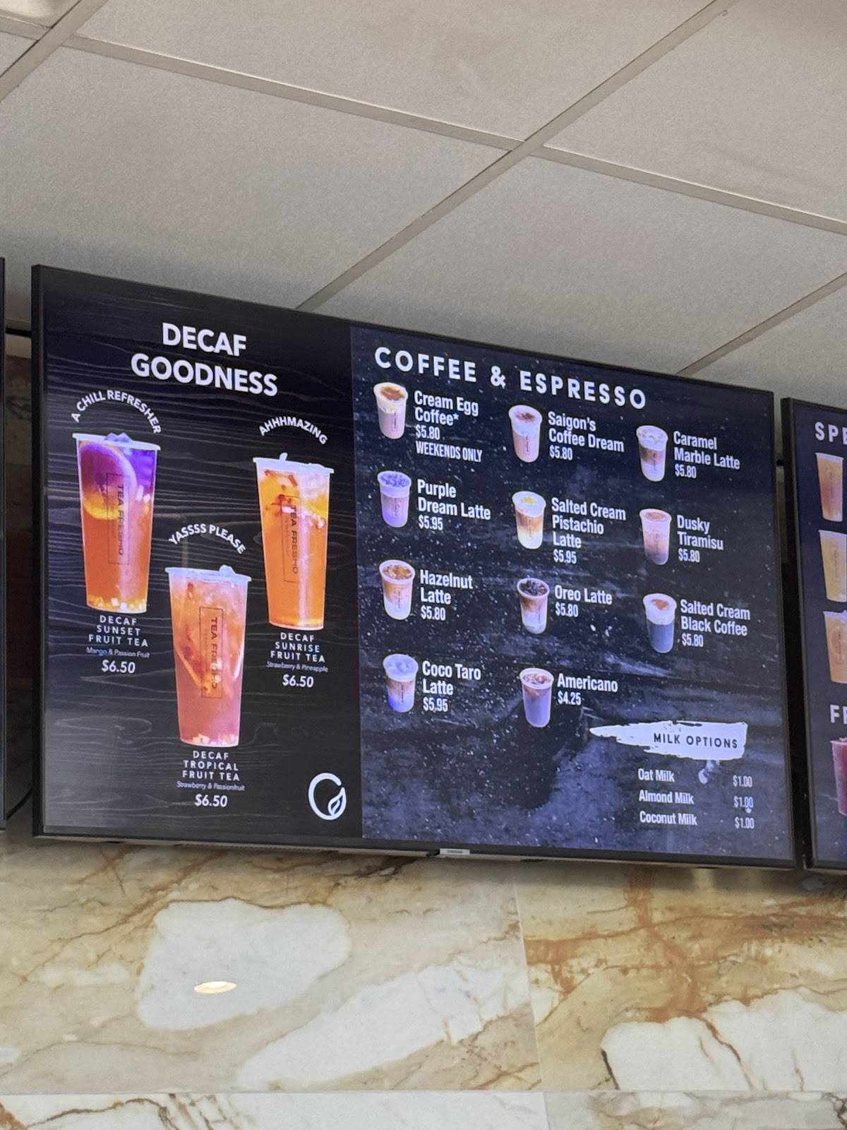 Cafe Tea Fresho меню