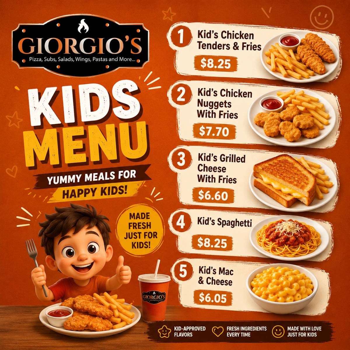 Giorgio's Pizza Restaurant меню