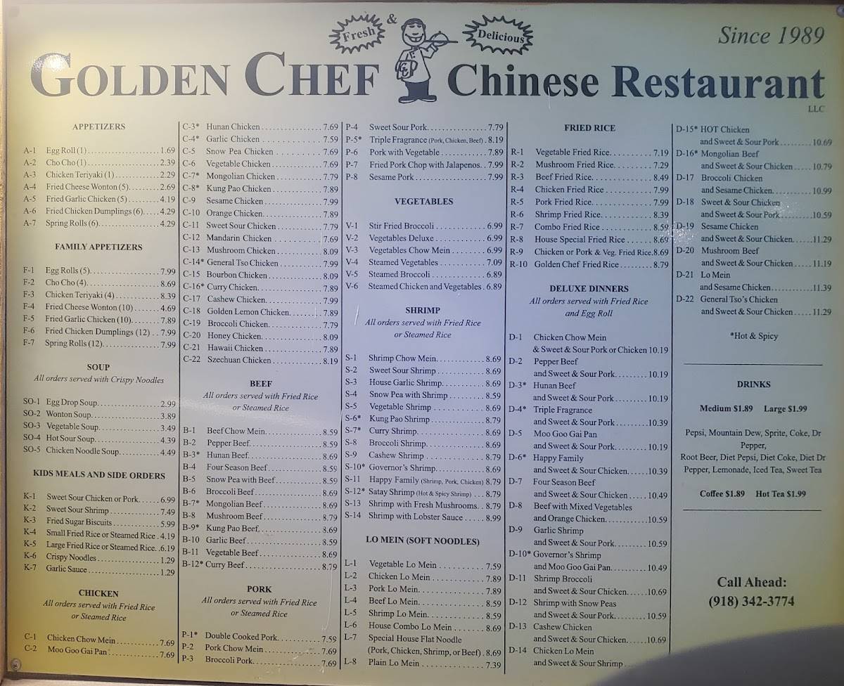 Golden Chef меню