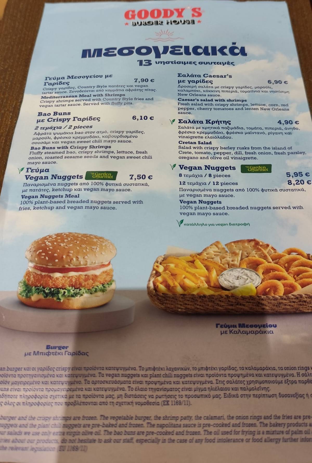 Goody's Burger House меню