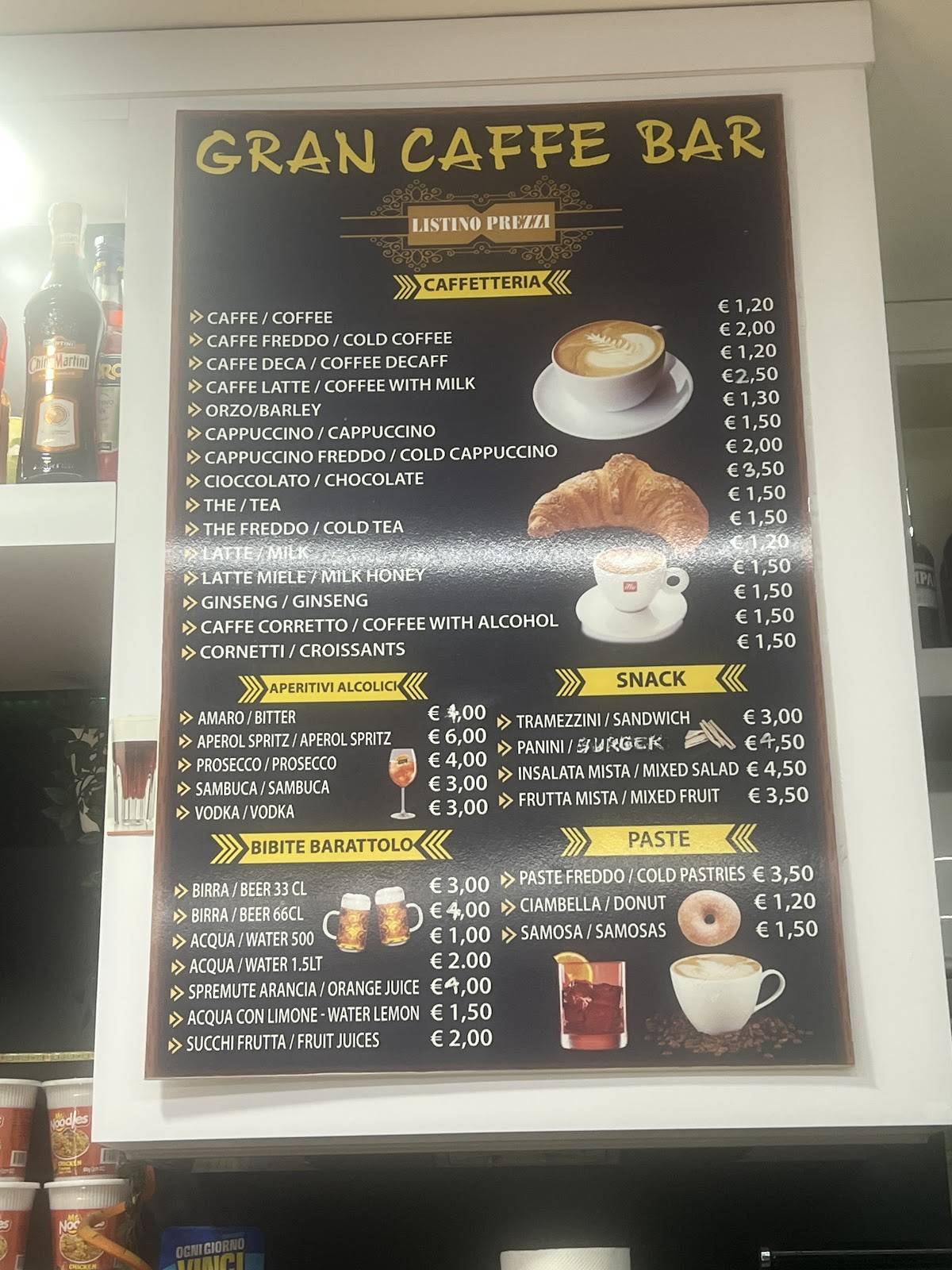 Gran Caffè Bar меню