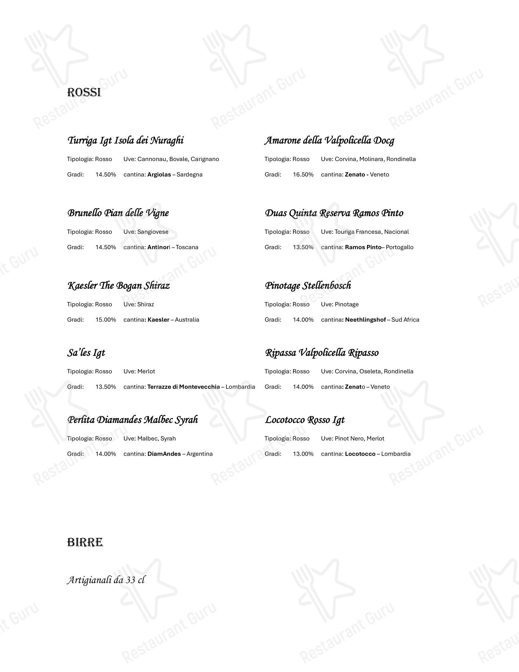 Takeaway Menu ресторана Gravitas Ristorante в Триуджо
