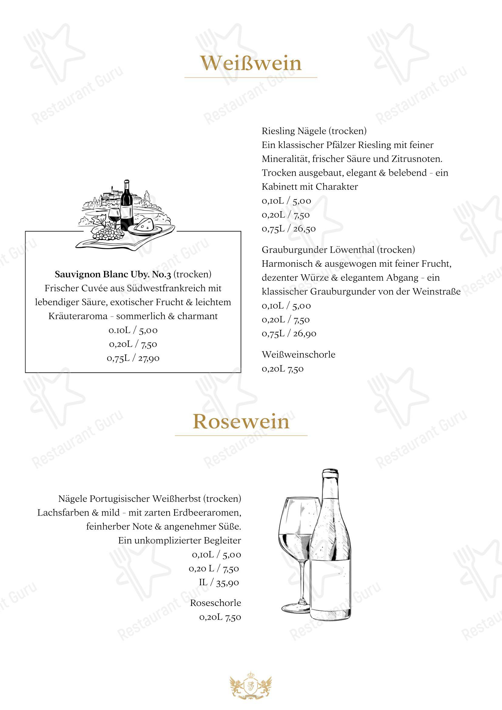 HOTEL Hofgut Imsbach Lapointe в Толае - Меню