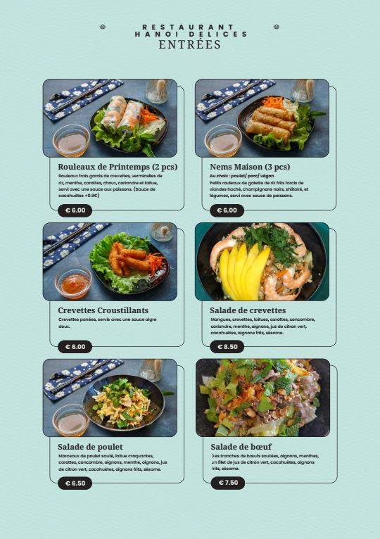 Hanoi Délices меню