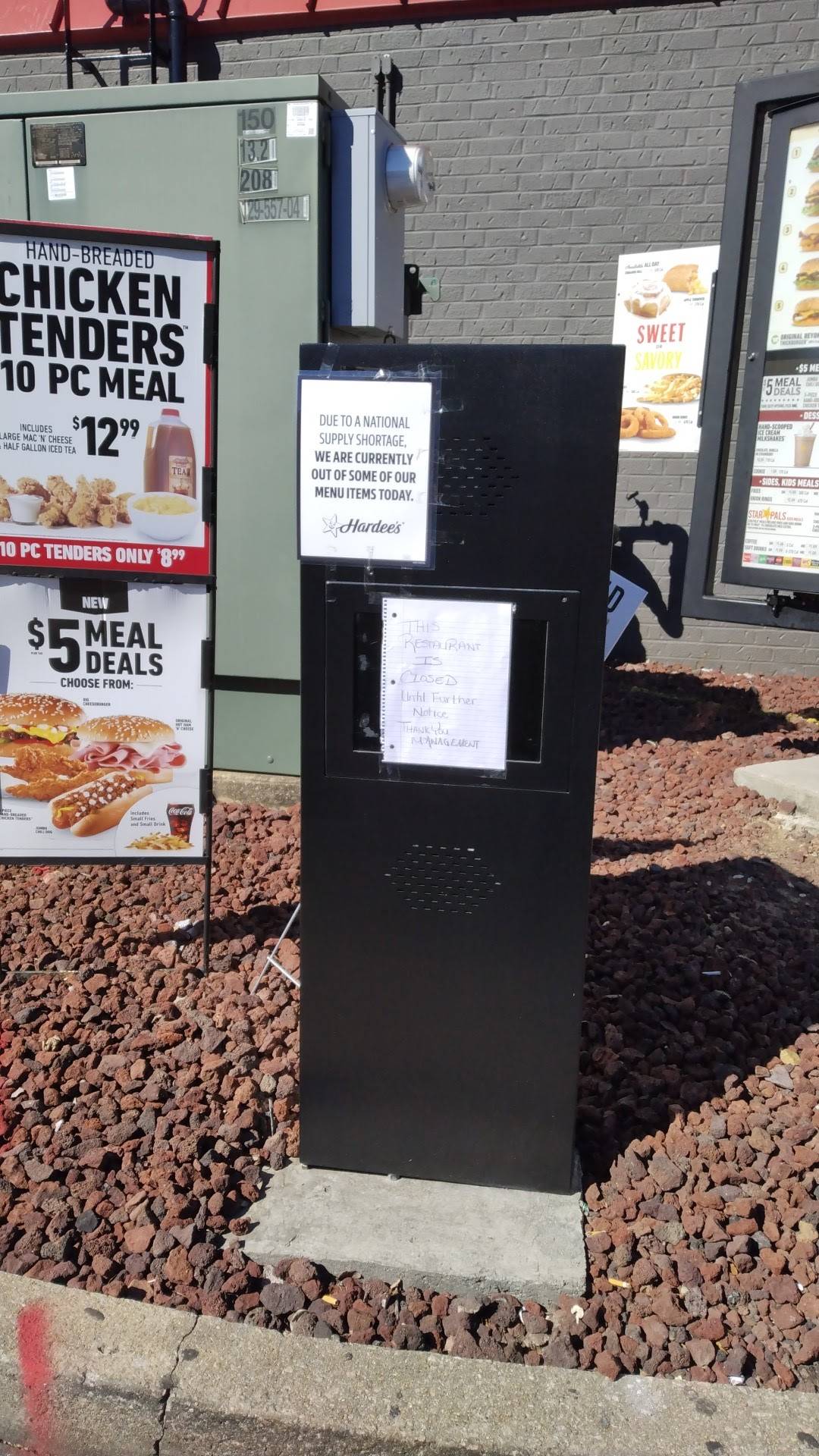 Hardee's меню
